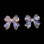 Transparent Resin Cabochons, with Glitter Powder, Bowknot