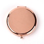 Flat Round Iron Fold Mirror, with Glass Mirror Surface