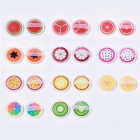 Pendentifs acryliques, pvc imprimé sur le devant, avec film au dos, fruits tranchés