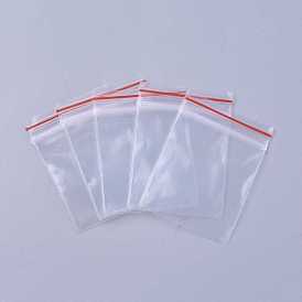 Sacs en plastique à fermeture éclair, sacs d'emballage refermables, joint haut, sac auto-scellant, rectangle, 40x30mm, épaisseur unilatérale : 2.3 mil(0.06mm)