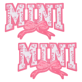 Полиэстер гладить/пришивать заплатки, термоклей, аппликации из ткани, бантом, мини