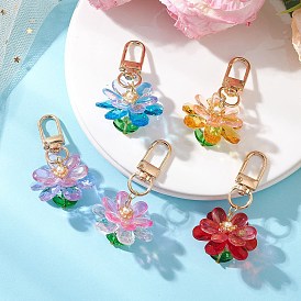 Украшения из стеклянных бусин, с поворотными застежками сплава, растение в горшке