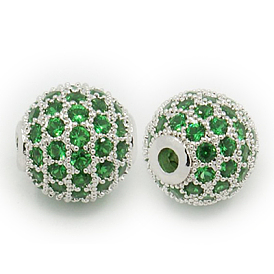 Латунные шарики циркония кубической, круглые, 8 мм, отверстие : 1.5 мм