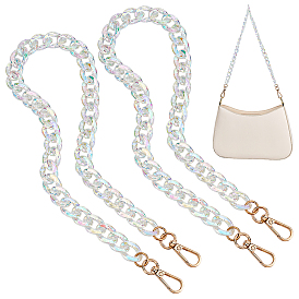 2шт. акриловые витые цепочки для сумок, Сплав с застежками, золотой свет