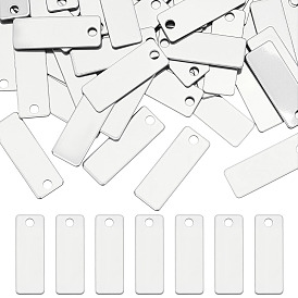 60 шт. 201 подвески из нержавеющей стали, прямоугольные, штамповка пустой метки