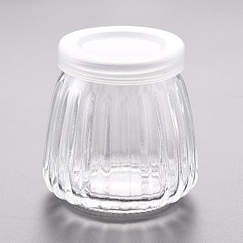 Contenants de perles de bocal en verre, avec bouchon en plastique