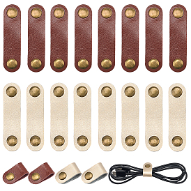 30 шт. 2 цвета органайзеры для шнуров из коровьей кожи, обертка для управления кабелем, с помощью кнопки сплава оснастки, овальные