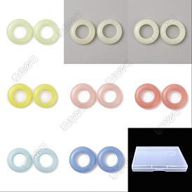 16 piezas 8 colores colgantes de piedra luminosa sintética, brillar en oscuridad, rosquillas, teñido