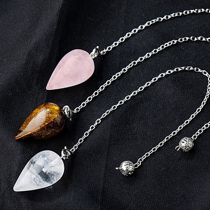 Биолокационные маятники из природных драгоценных камней, большой кулон в виде капли