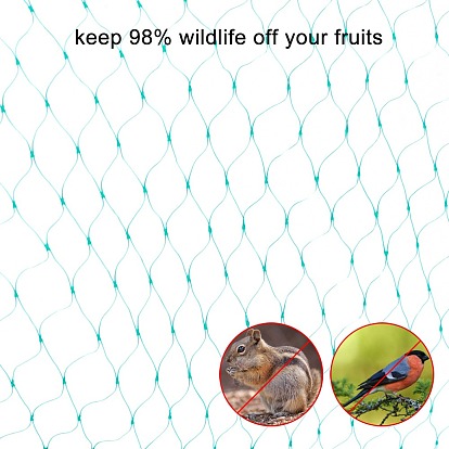DIY Anti-bird Net Kit, with Plastic Cable Ties & Ground Landscape Pins, Iron U Shape Ground Landscape Pins, Green Anti-bird Net