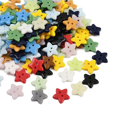 Кнопки фарфора 2-отверстие, звезда