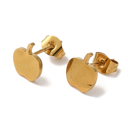 Вакуумное покрытие pvd 304 серьги-гвоздики из нержавеющей стали, яблоко