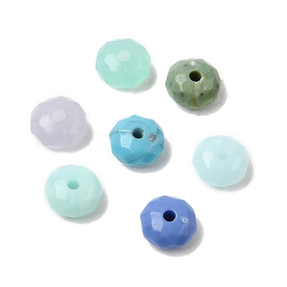 Прозрачные акриловые бусины, рондель, граненые