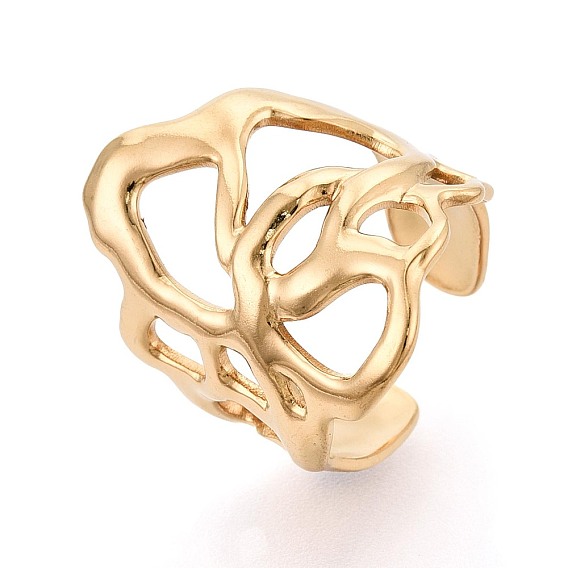 304 открытые кольца-манжеты из нержавеющей стали для женщин, коралл