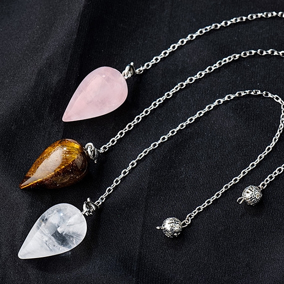 Биолокационные маятники из природных драгоценных камней, большой кулон в виде капли