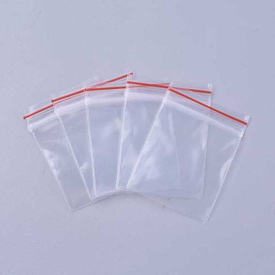 Sacs en plastique à fermeture éclair, sacs d'emballage refermables, joint haut, sac auto-scellant, rectangle, 40x30mm, épaisseur unilatérale : 2.3 mil(0.06mm)