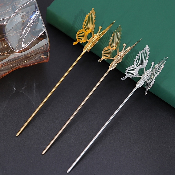 Accessoires de bâton de cheveux en alliage, papillon