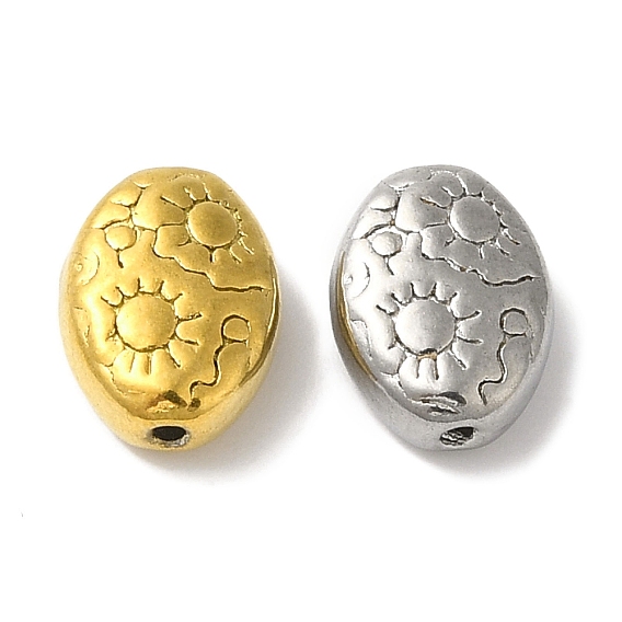 304 из нержавеющей стали бусы, овальные с солнцем