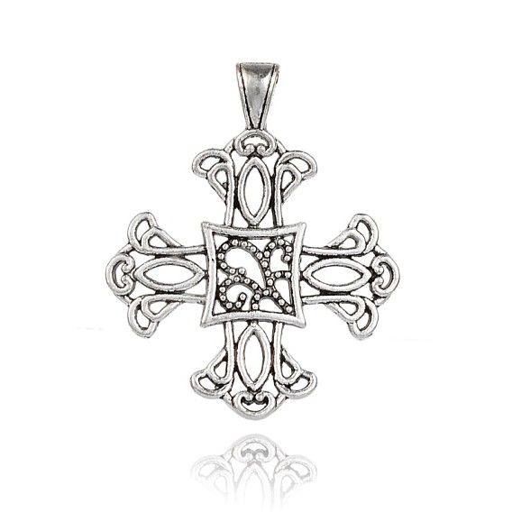 Tibetan Style Alloy Cross Big Pendants