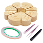 2 pièces 2 styles 401 pinces à épiler en acier inoxydable, avec des rubans en feuille de cuivre en rouleau, 1 Outil d'emballage en plastique ABS, verre et feuille de cuivre 1 Outils d'angle en bois