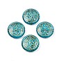 Plating Acrylic Beads, Metal Enlaced, Flat Round