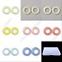 16Pcs 8 Colors Synthetic Luminous Stone Pendants, Glow in Dark, Donut Charms, Dyed