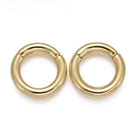 Brass Twister Clasps, Long-Lasting Plated, Ring