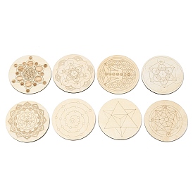 Сакральная геометрия деревянная сетка, Кристаллические решетки и подставки под алтарь с лазерной гравировкой, круглые