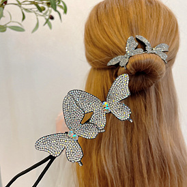 Sparkling Butterfly Lazy Hair Tool for Elegant Ponytail and Bun Hairstyles