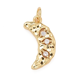 Подвески из латуни с покрытием из прозрачного кубического циркония, без кадмия, без никеля и без свинца, долговечный, с целью перехода в кольце, луна