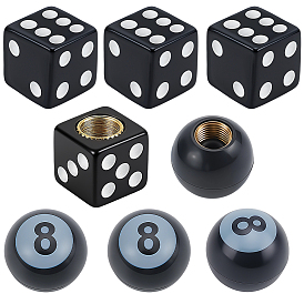 8шт. 2 артикулы8 акриловые колпачки для ниппелей шин в виде бильярдных шаров и игральных костей, с латунной фурнитурой 