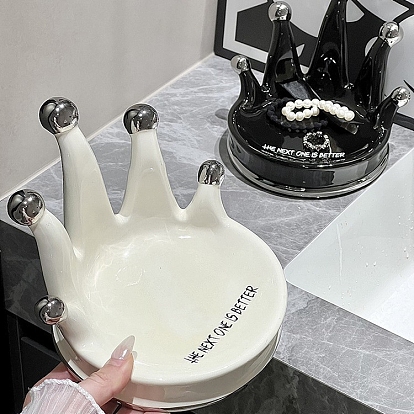 Подставки для ювелирных изделий в виде фарфоровой короны, органайзер для ювелирных изделий держатель для браслетов колец ожерелий, украшение рабочего стола