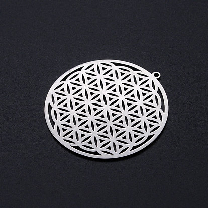 201 Stainless Steel Filigree Charms, Spiritual Charms, Flower of Life