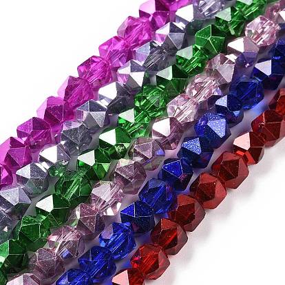 Transparent Glass Beads Strands, Polygon