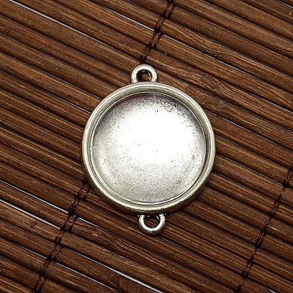 20mm Clear Domed Glass Cabochon Cover for Flat Round DIY Photo Alloy Link Making, Connector Settings: 24x31x3.5mm, Tray: 20mm, Hole: 2mm