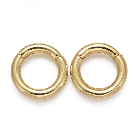 Brass Twister Clasps, Long-Lasting Plated, Ring