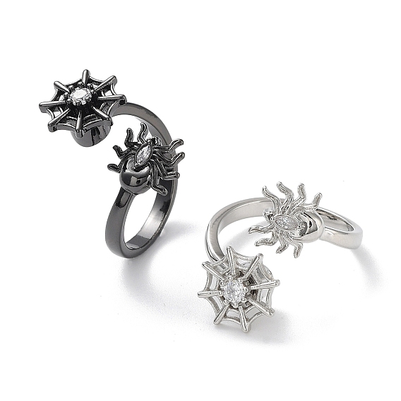 Вращающиеся манжеты из прозрачного циркония, Хэллоуин паутина кольца на пальцах