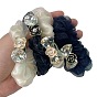High Elasticity Rhinestone Camellia Hair Tie for Fashionable Ponytail Hairstyles