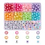 400Pcs Barrel & Cube Plastic/Acrylic Beads, 2 Sets Plastic Hair Pin Bun, 1Pc Stainless Steel Scissors and 1 Roll Elastic Crystal Thread, for DIY Hair Accessories Making Kits