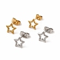 304 Stainless Steel Hollow Out Star Stud Earrings for Women