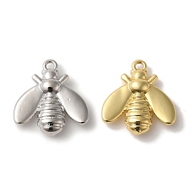 Rack Plating Brass Pendants, Cadmium Free & Lead Free, Long-Lasting Plated, Bees