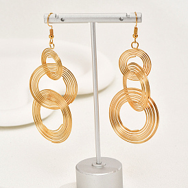 Fashionable Vintage Geometric Multi-layer Metal Circle Dangle Earrings