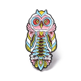 Owl Enamel Pin, Animal Alloy Badge for Backpack Clothes, Electrophoresis Black