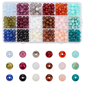 540Stk. 18 Farben runde Edelstein-Acrylperlen