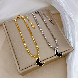 Bracelet chaîne minimaliste porte-bonheur vintage moon charm pour femme - élégant et chic
