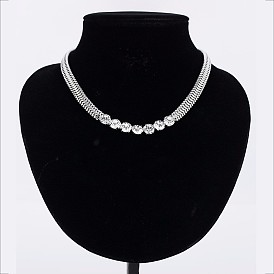 Retro Inlaid Necklace Pendant for Women, Minimalist Neck Jewelry N319