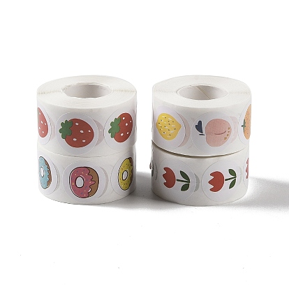 Самоклеющиеся наклейки, цветы и фрукты, для украшения подарков