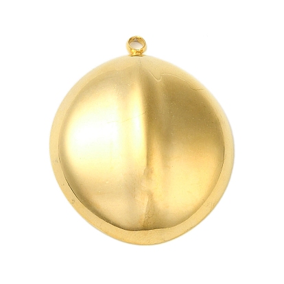 Ion Plating(IP) 304 Stainless Steel Pendants, Half Round Charm