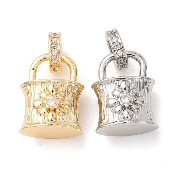 Латунные микро проложить кубического циркония подвески, запирать, стойки покрытие, долговечный