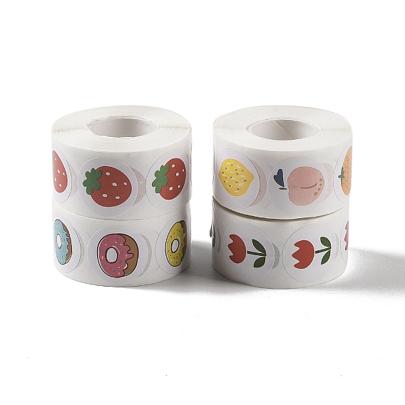 Самоклеющиеся наклейки, цветы и фрукты, для украшения подарков